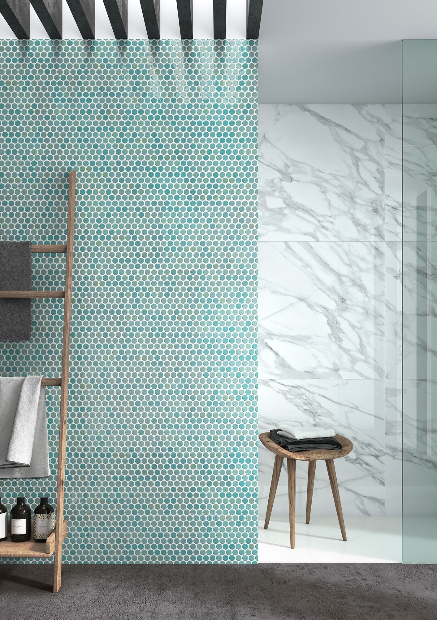 Circle № 6001 TURQUOISE BR (на ПУ сцепке) 30.6х31.4 Vidrepur