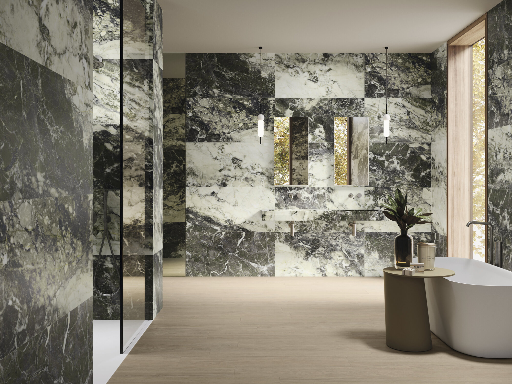 A040954 Breccia Viridi Pol Rect 60x120 Ape Ceramica