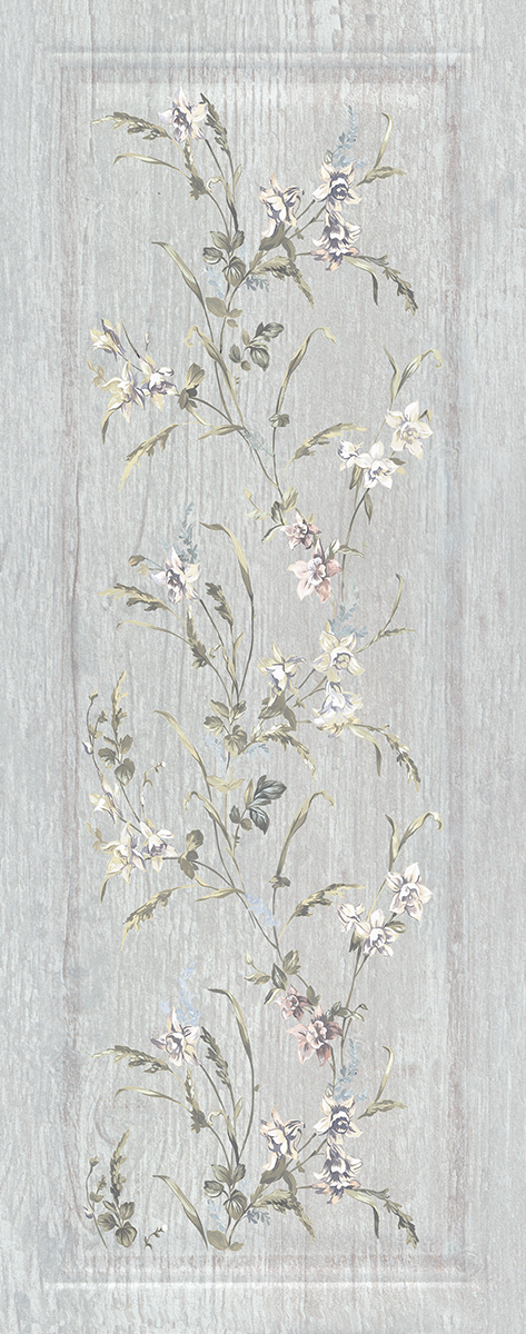 7189 Кантри Шик серый панель декор 20x50 Kerama Marazzi
