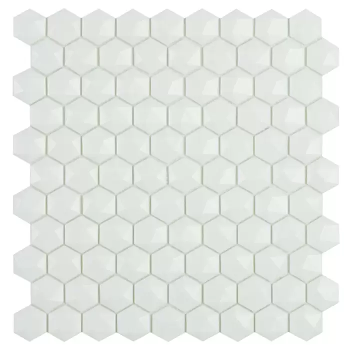 Hex Matt White № 910D (на сетке) 31,7x30,7 Vidrepur