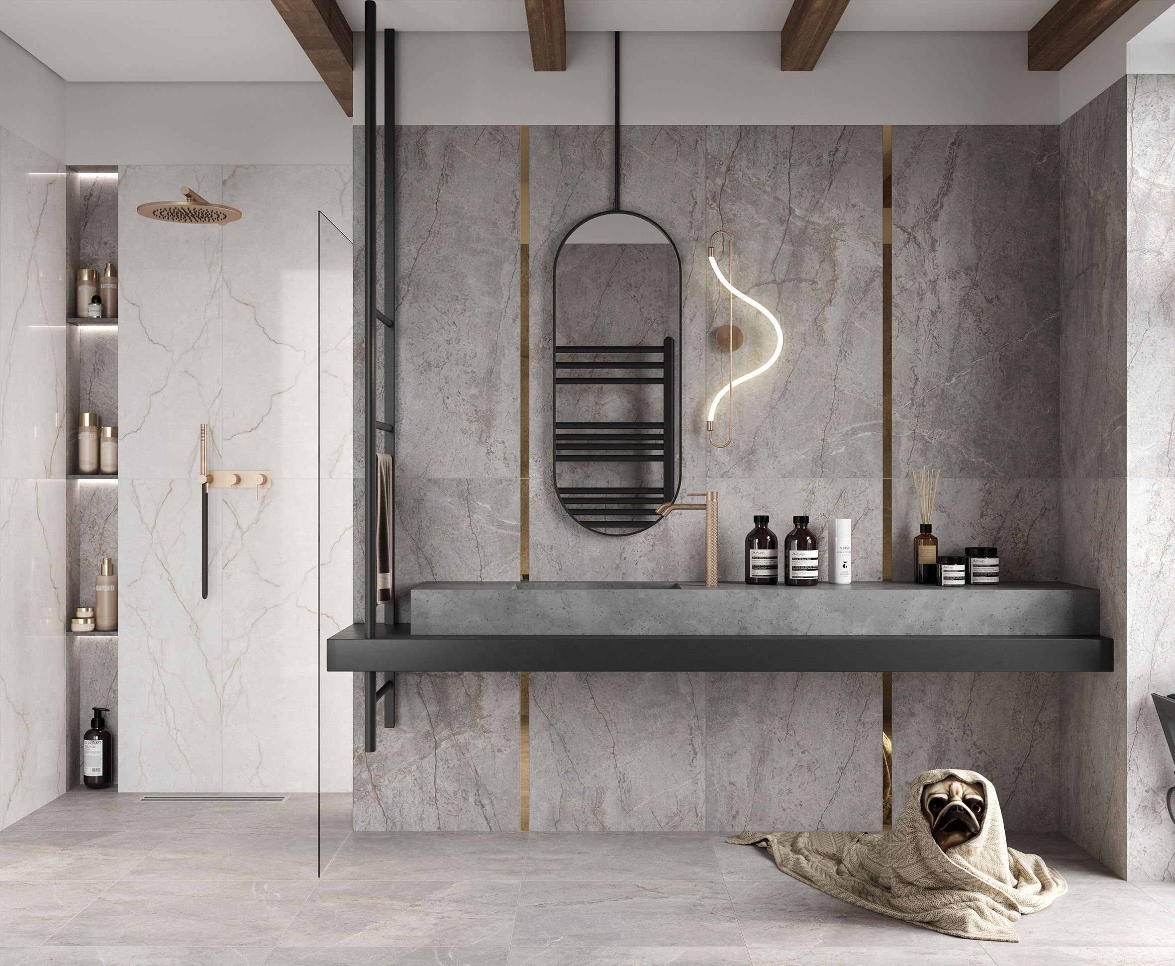 Carved River Gray Laparet