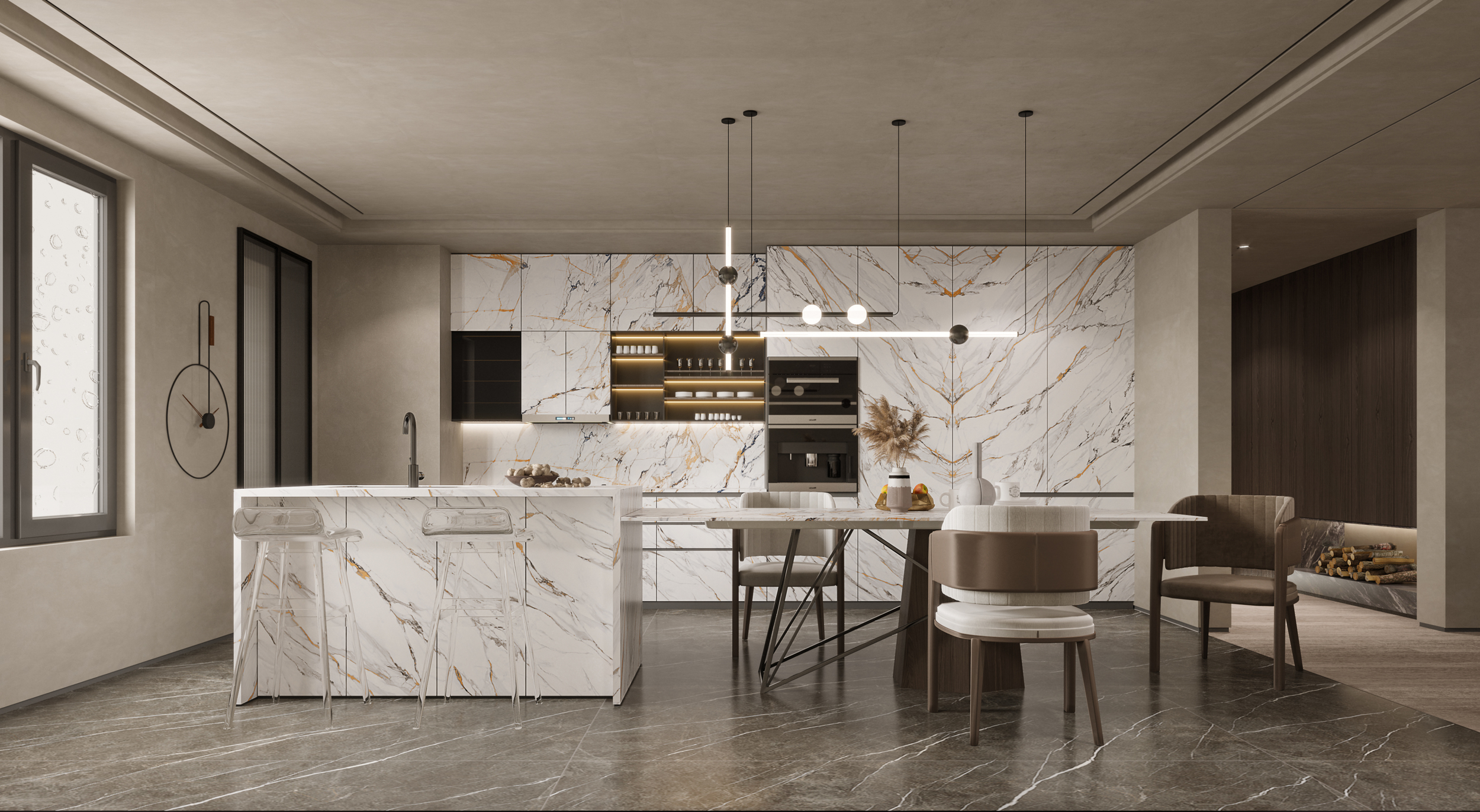 Gilt Years Polished Спеченный камень 1600x3200x6 Delfone фото 4