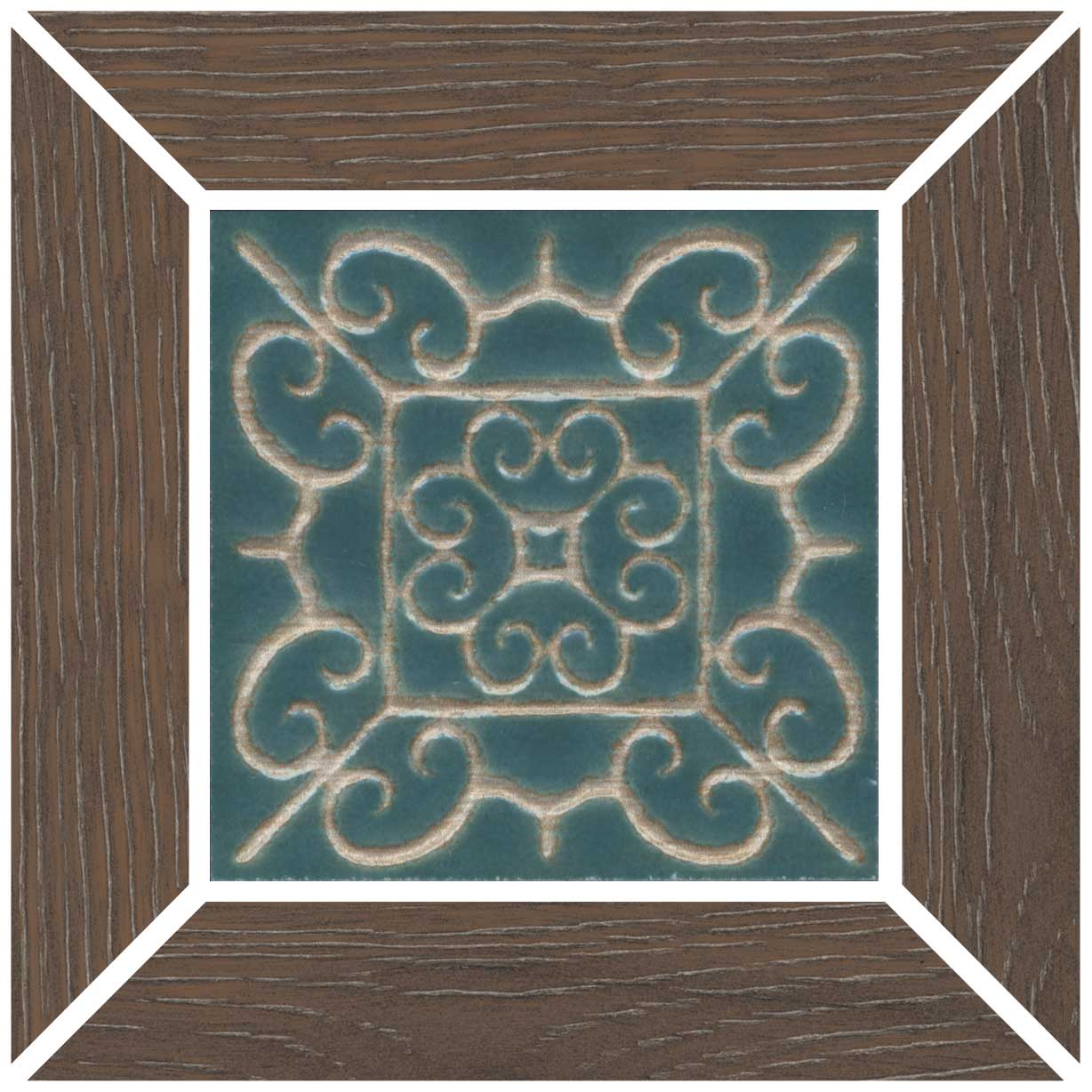ID154 Вставка Тровазо наборный коричневый светлый матовый 13x13x0,9 Kerama Marazzi