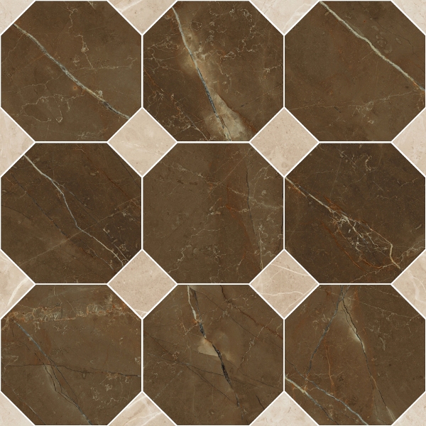 262613 MOSAICO OTTAGONO PULPIS MARRONE 39x39 Versace (Gardenia Orchidea)