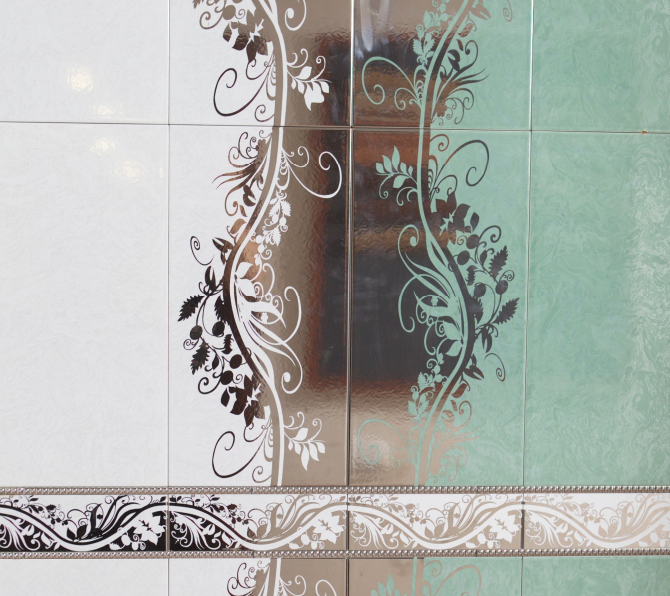Keret Olga Blanco Plata Decor 25x50 Superceramica