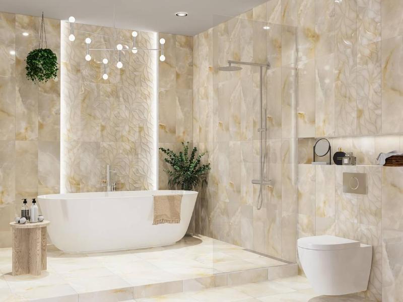 N60004 Crysta Crema Struttura Brillo 24.2x70 Eletto Ceramica