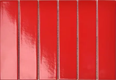 Y45P706 Strip Красная глянцевая 4.5x19.5 28.8x19.5 Porcelain mosaic