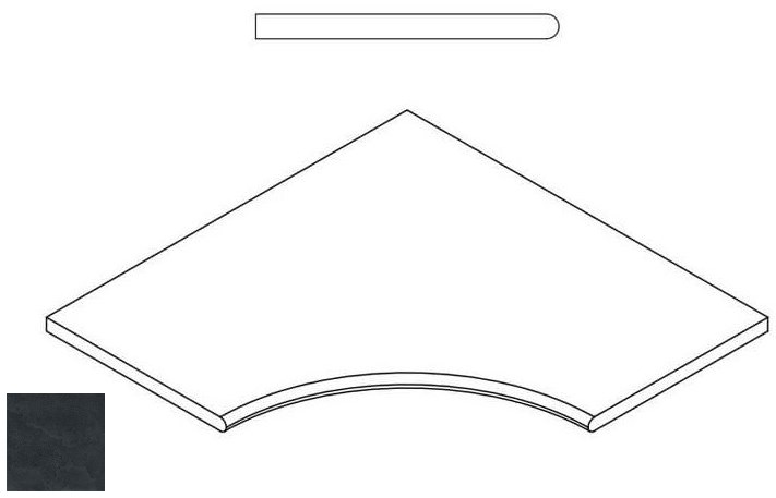 620090000409 Titanio Bordo Angolare Round 30 60x60 Italon