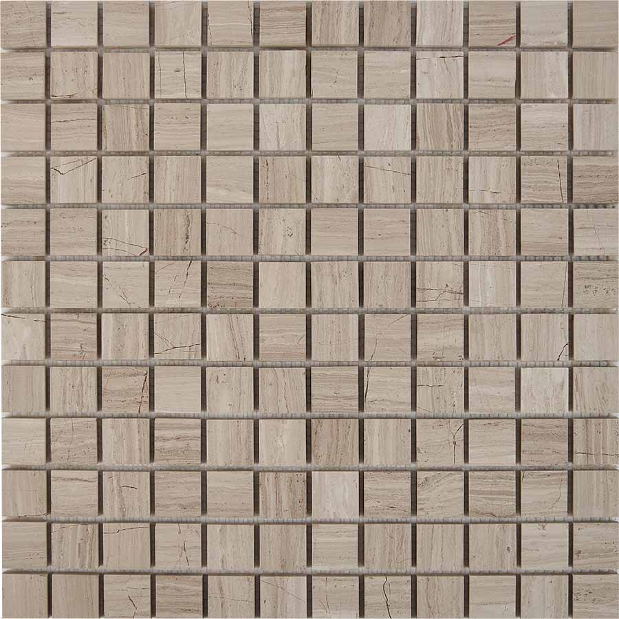 PIX254 White Wooden из мрамора полированная 23x23 305х305x6 Pixmosaic