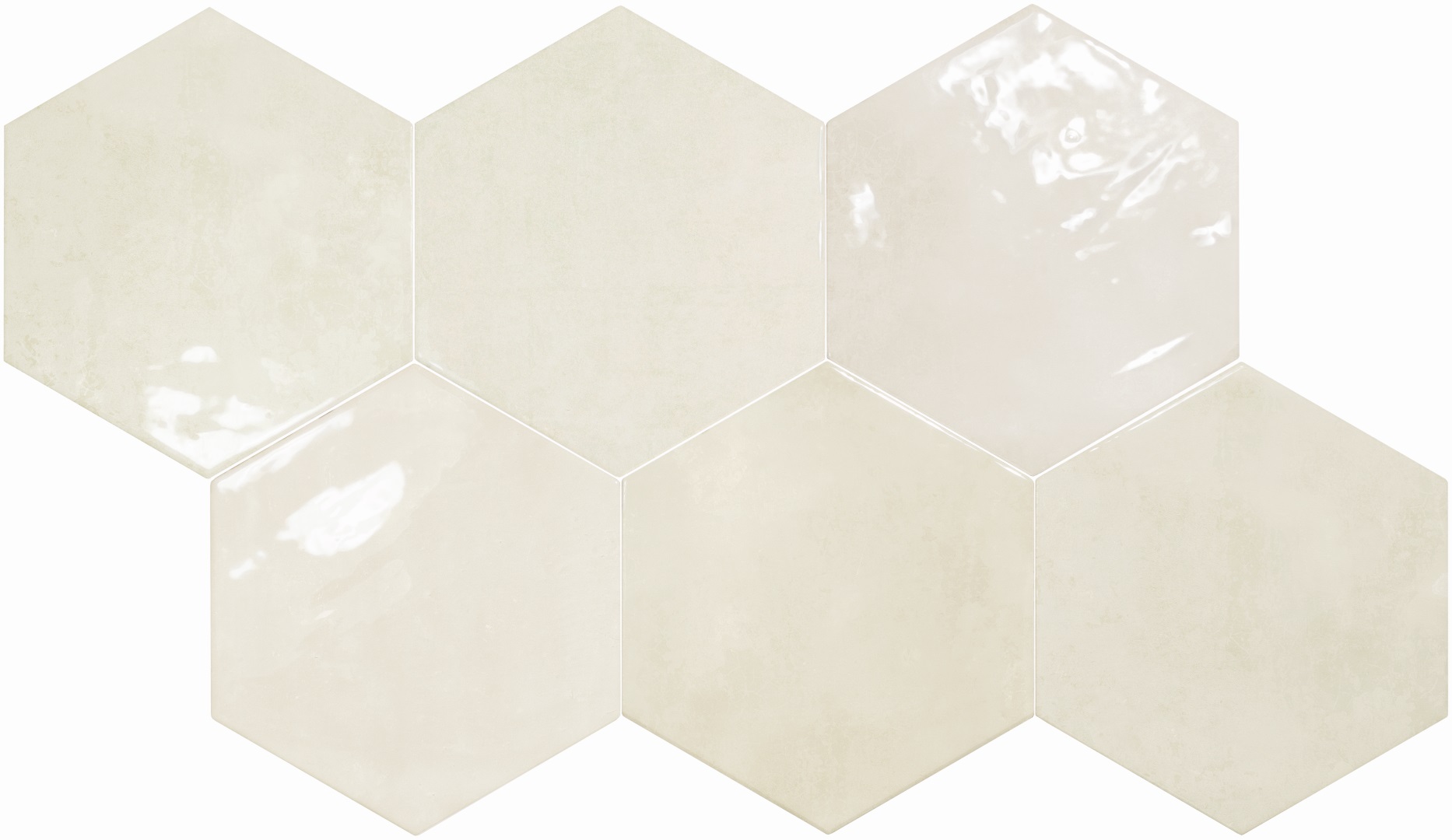 130059 Spark Hex Ivory Glossy 15x17.3 DNA Tiles фото 2