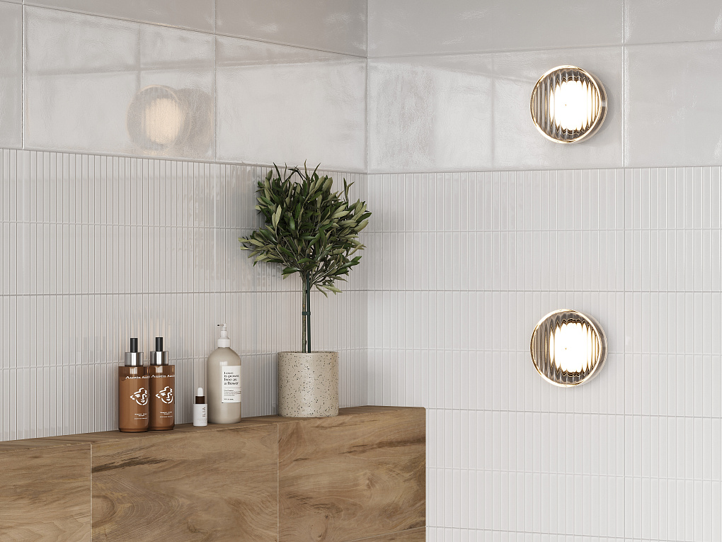 010100001522 Simply white 01 рельеф 25х60 Gracia Ceramica