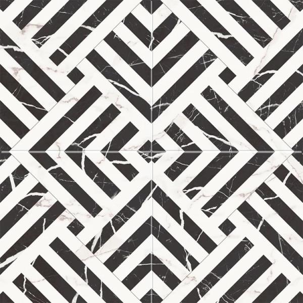 Apollon Charcoal Black Pre-cut 45x45 Etili Seramik