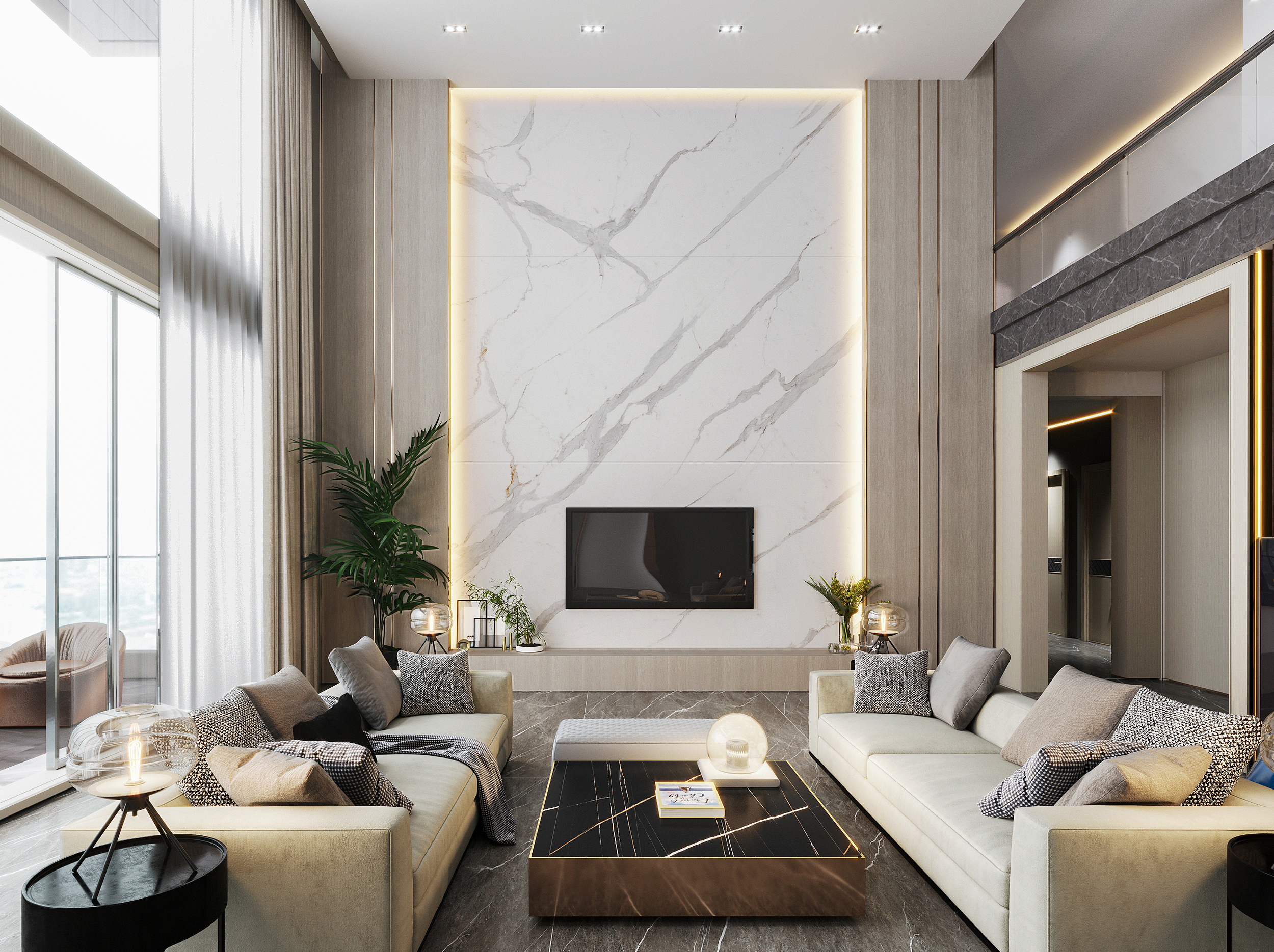 Saint Blanc Calacatta Matt Спеченный камень 1600x3200x6 Delfone фото 7