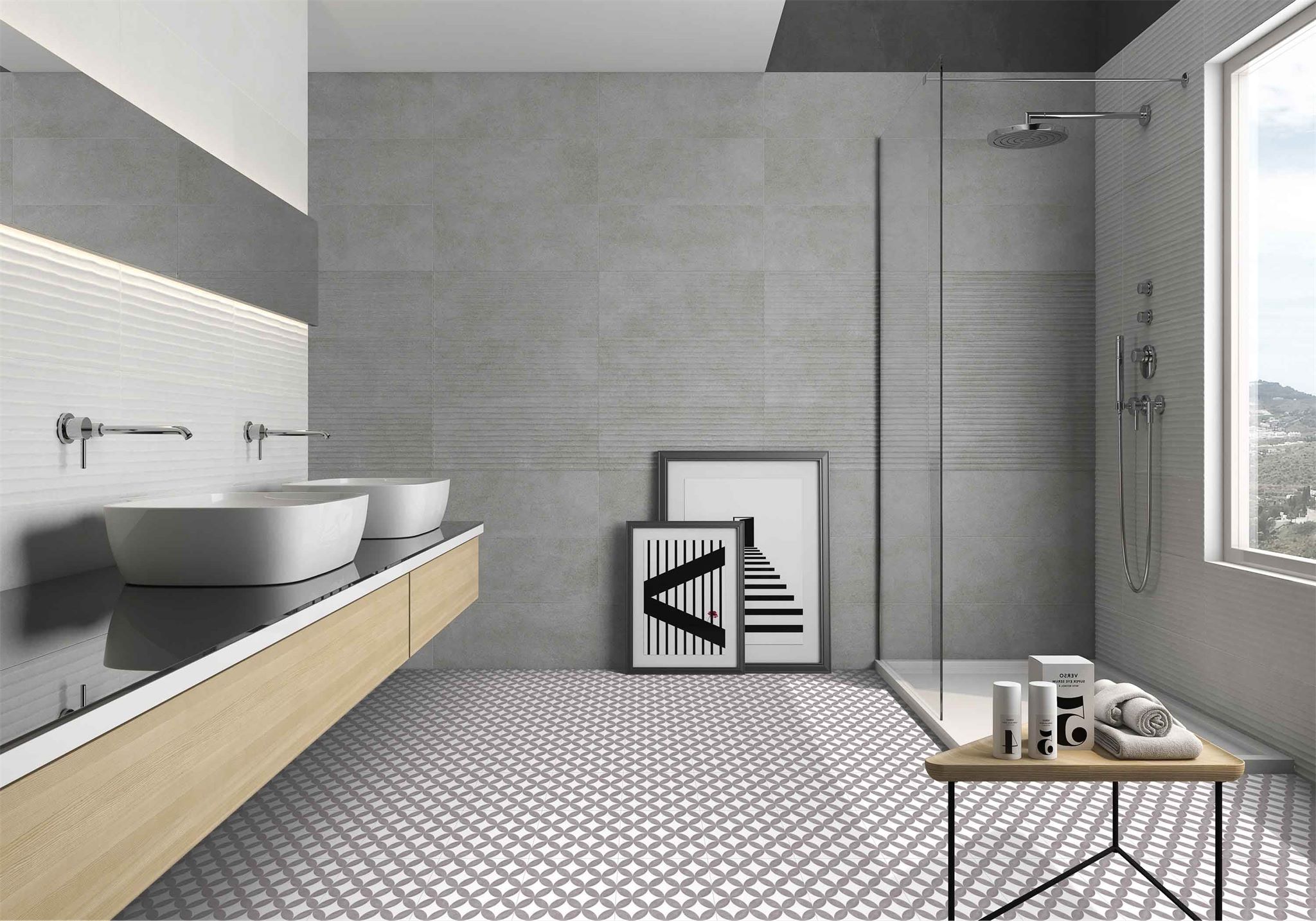 AB3690 District White 20x20 Mayolica