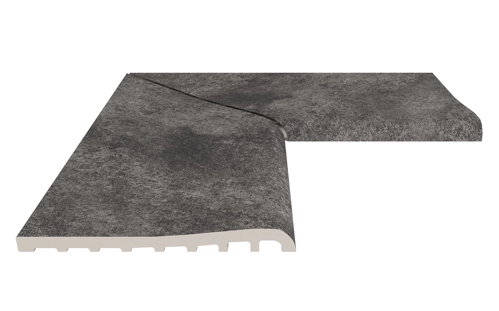 Угол фарфорового плоского поручня внутренний Pool Garden Anthracite 25x50 Serapool