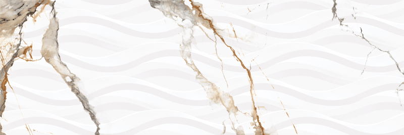 Calacatta Brillante Decor Flujo Rectificado 30x90 Novacera