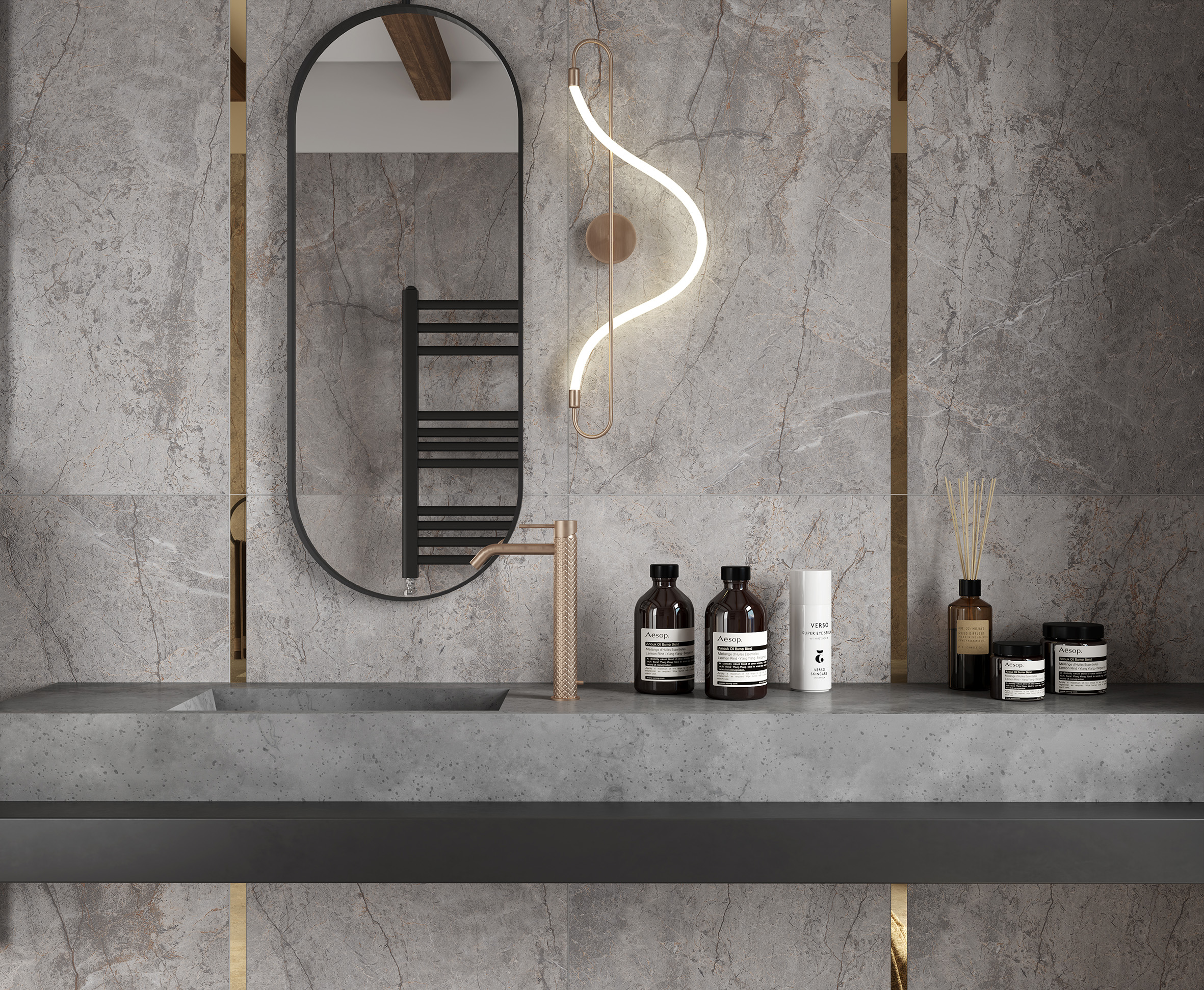 Carved River Gray Laparet
