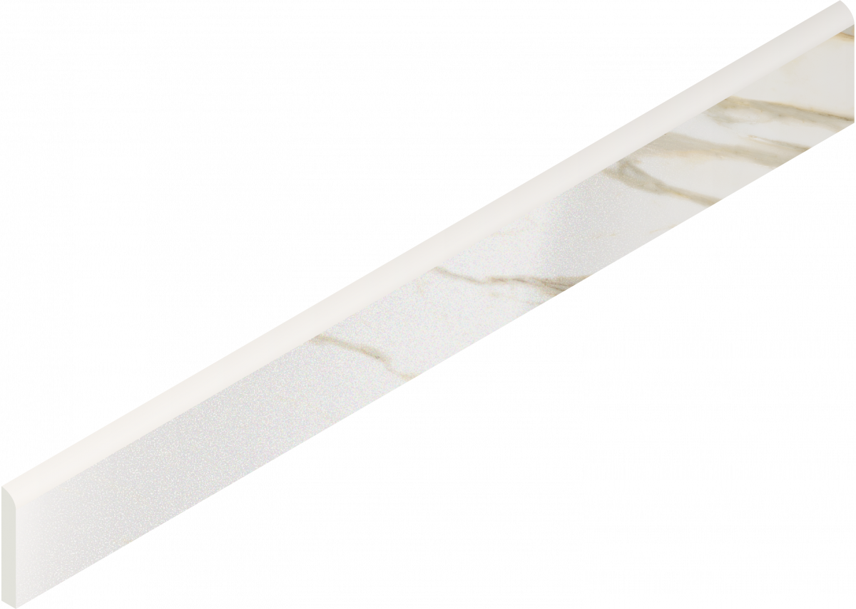 610130007457 Stellaris Calacatta Gold Battiscopa Lap 7.2x60 Italon