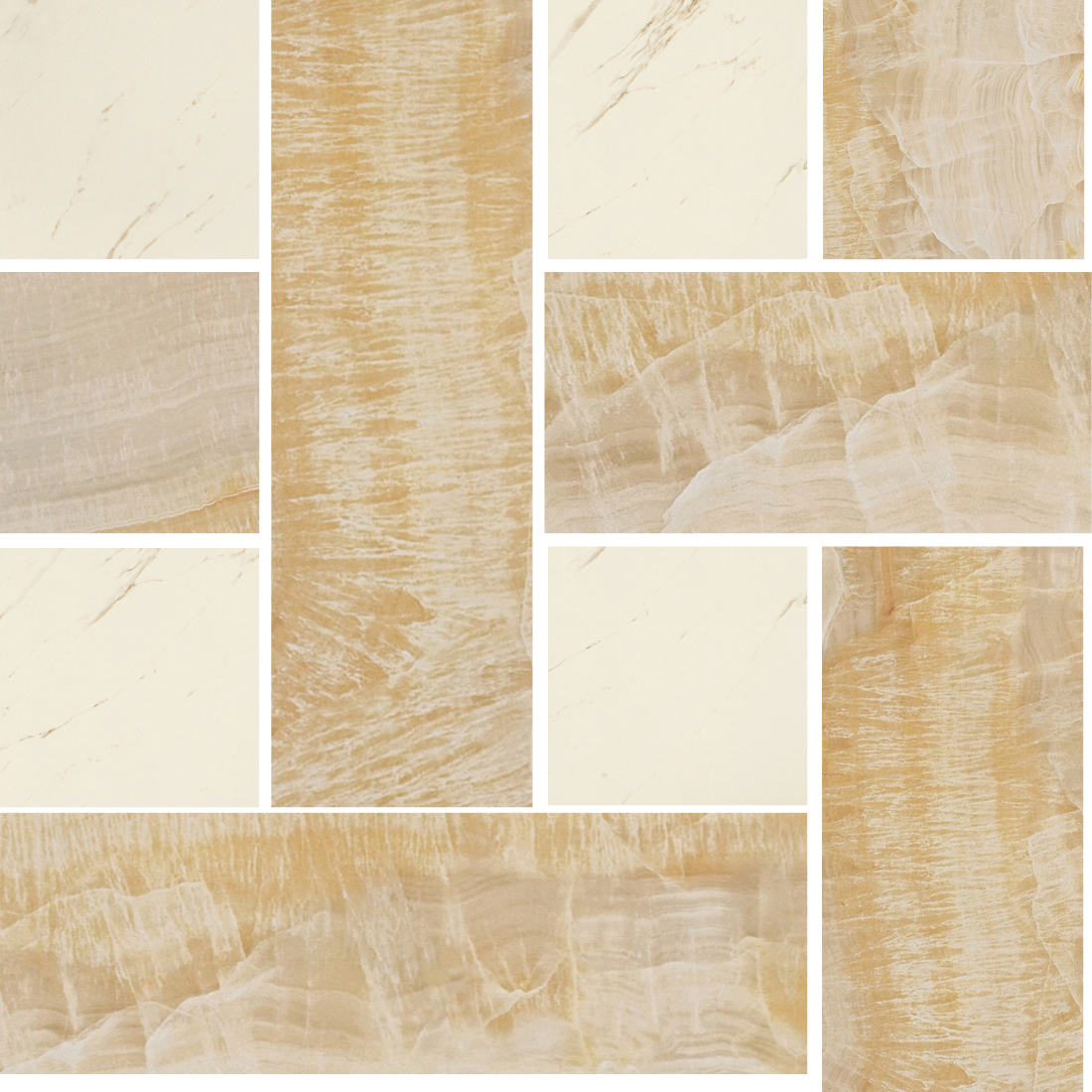 240454 MARBLE MOSAICS CHESTERFIELD ORO/BIANCO 29,1x29,1 Versace (Gardenia Orchidea)