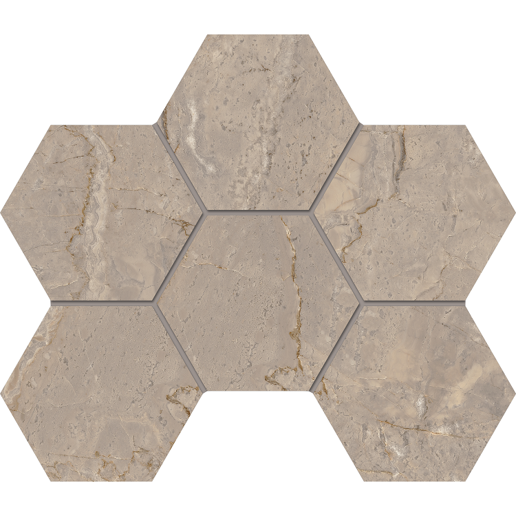BR02 Bernini Hexagon Beige Мозаика неполированная 25x28,5 Estima