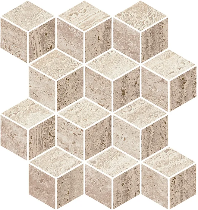 KMD2MSM019BR Декор Про Травертин мозаичный микс матовый обрезной 34,5x37x0,9 Kerama Marazzi