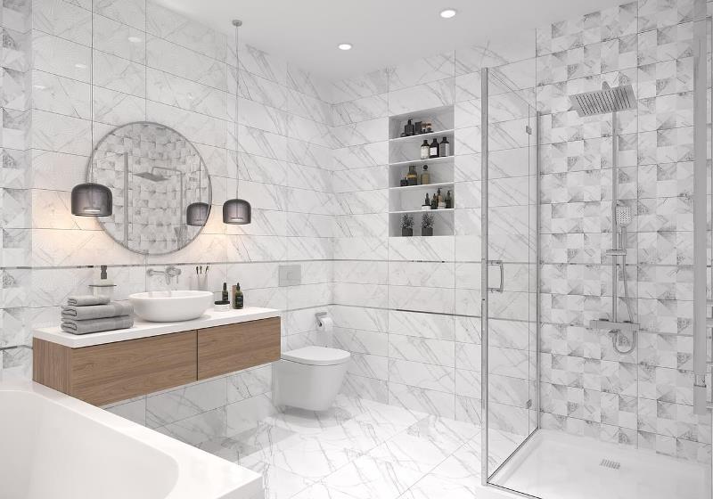 6246-0037 Pulse Бело-серый 45x45 Global Tile