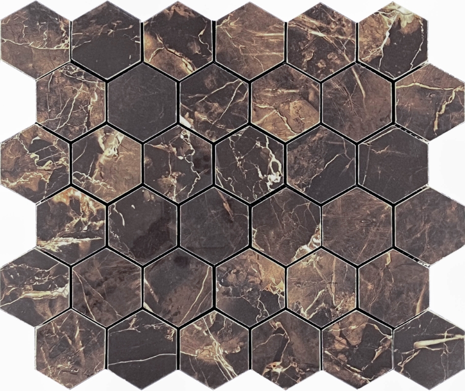 Mosaic Copper Slab Black 48 Hexagone 30.9x32.2 Velsaa