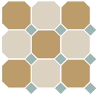4403+16 OCT13-A Yellow 03 White 16 OCTAGON/Turquoise 13 Dots (лист 30х30 9 штук+вставки) Top Cer