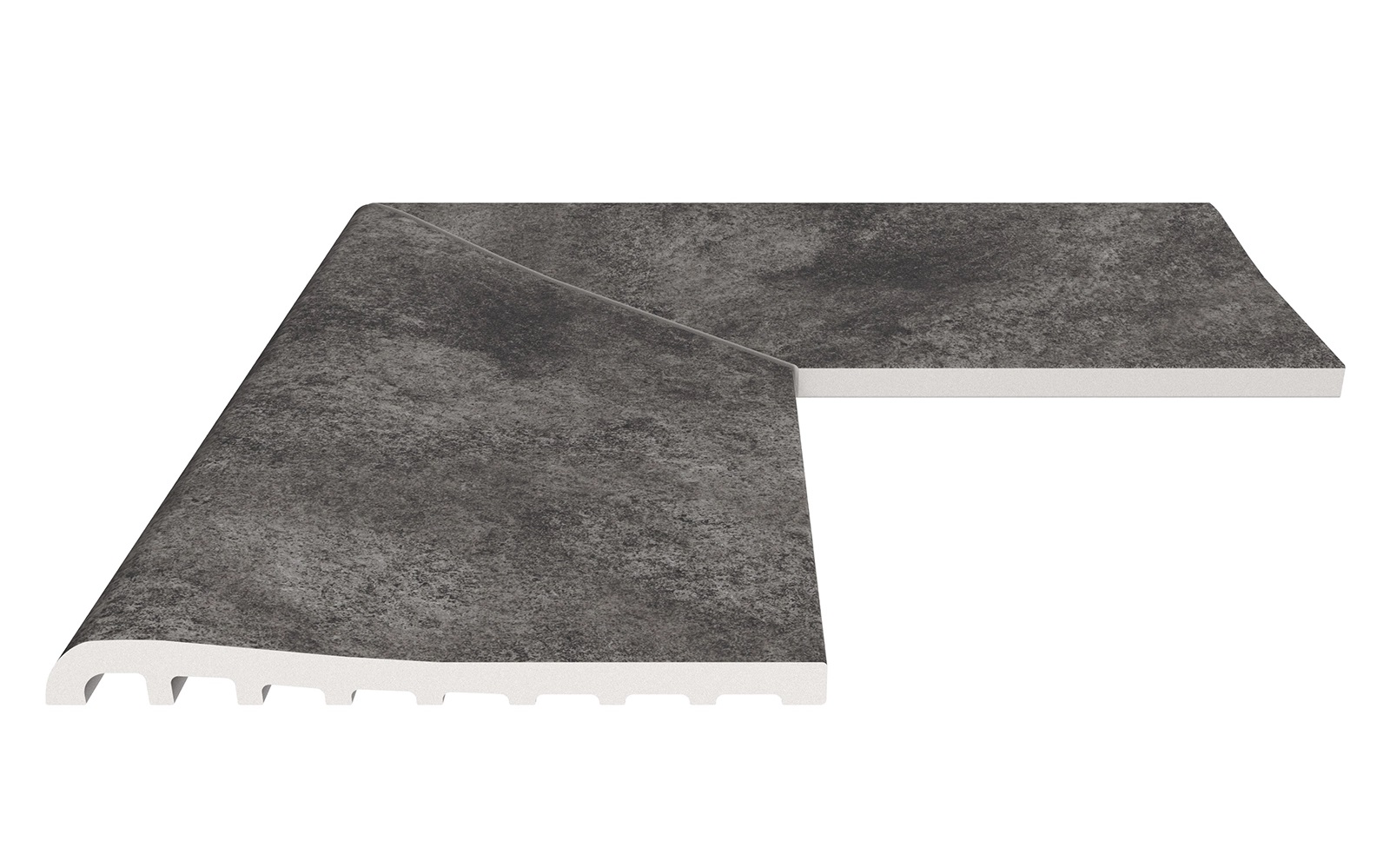 Угол фарфорового плоского поручня наружный Pool Garden Anthracite 25x50 Serapool