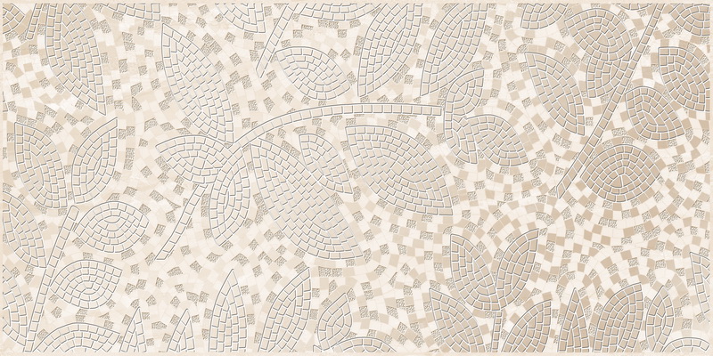 Дубай декор 1 Листья бежевый 25x50 Beryoza Ceramica