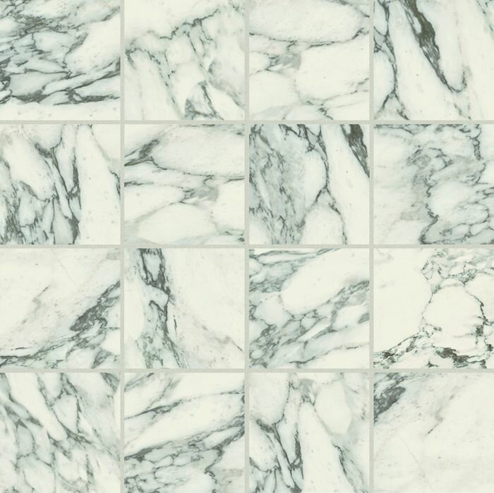 756816 Stones 2.0 Arabescato White Glossy Mosaico 6mm 7,5x7,5 30x30 Casa Dolce Casa