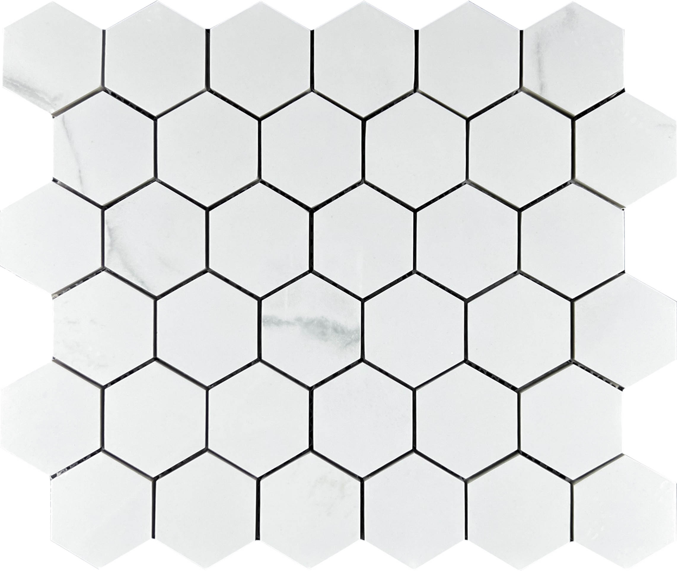 Mosaic Calacata Lite 48 Hexagone 30.9x32.2 Velsaa