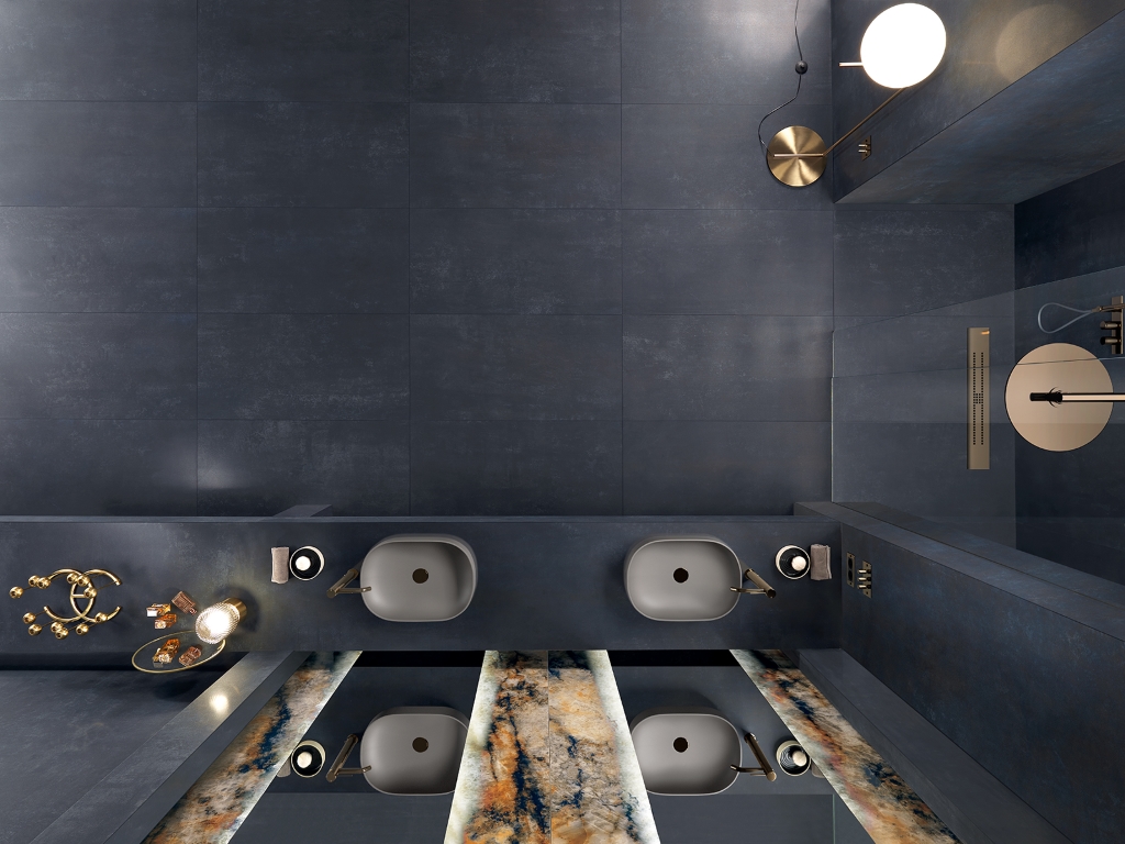 143043 Steel Argento Sat/Ret 8mm 60x120 Tagina Ceramiche