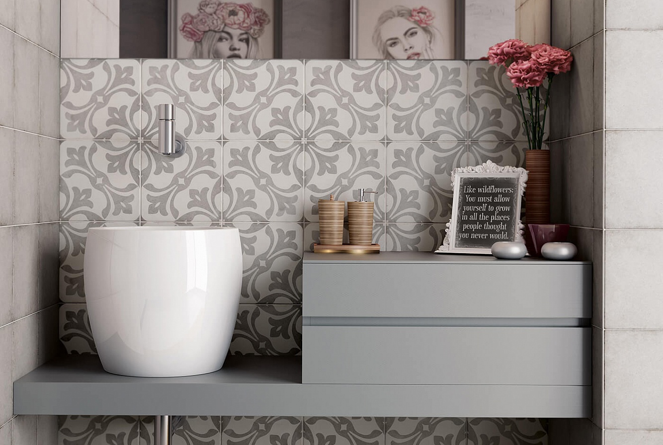 24417 ART NOUVEAU KARLSPLATZ GREY 20*20 EQUIPE