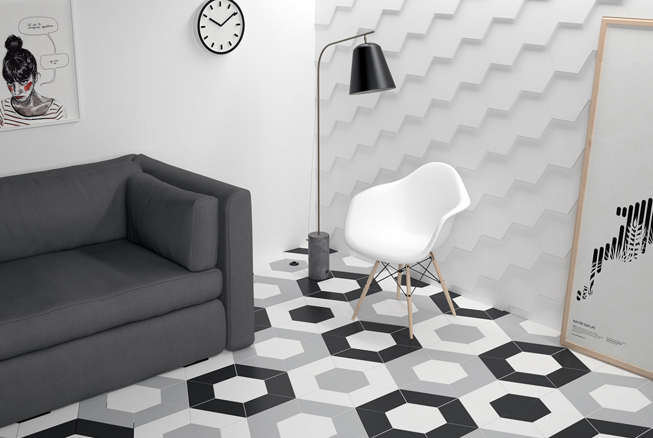 114043 TRIANGLE FLOOR R9 ASH GREY MATT 20.1x23.2 WOW