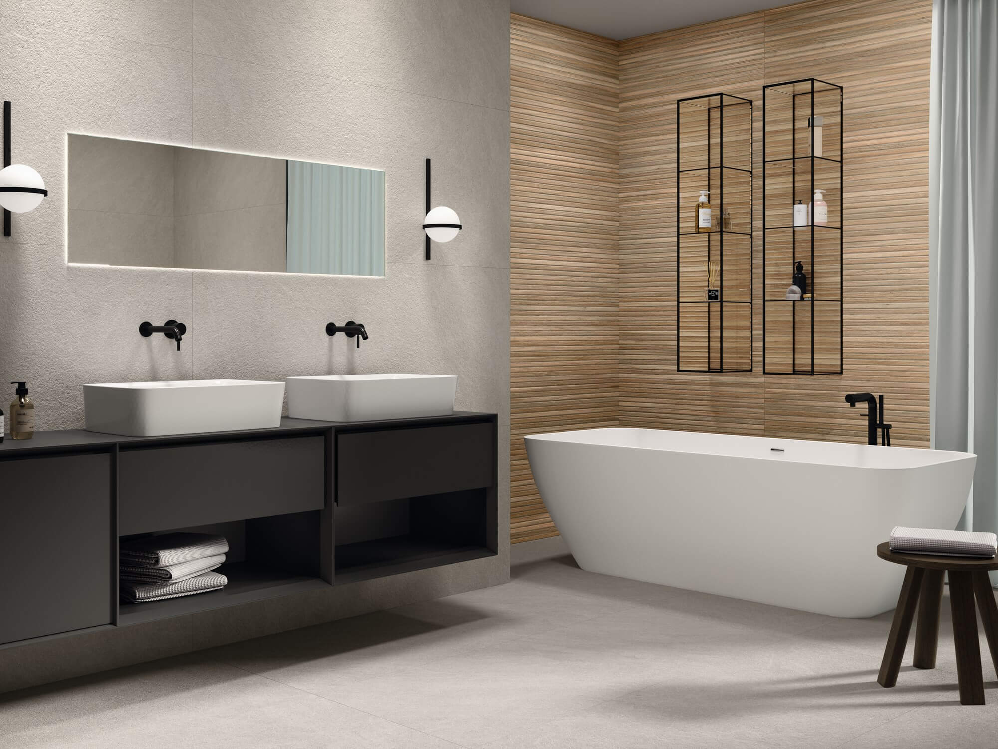 9545 Amazonas Roble Relieve Rect 30х90 Porcelanite Dos