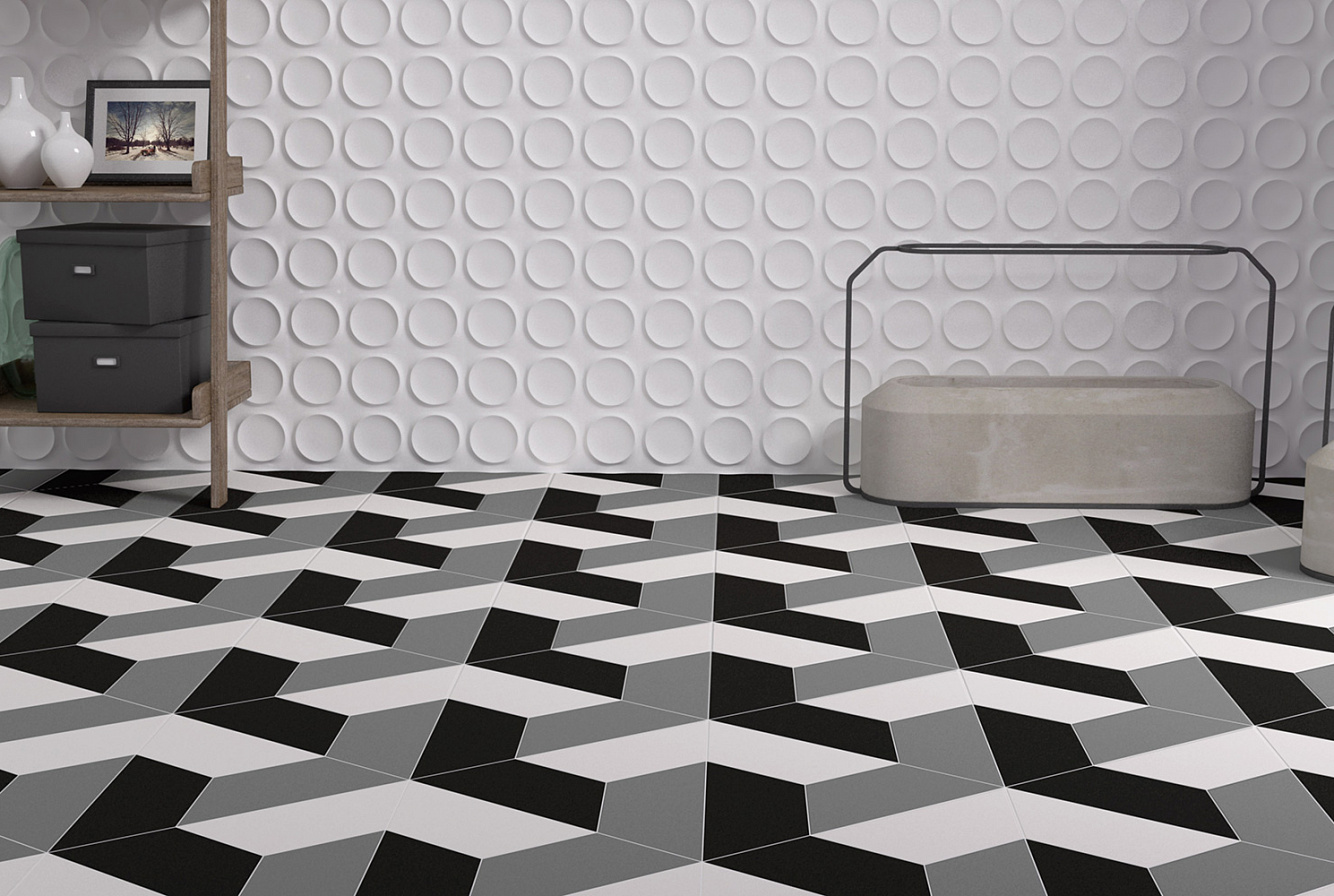 114043 TRIANGLE FLOOR R9 ASH GREY MATT 20.1x23.2 WOW