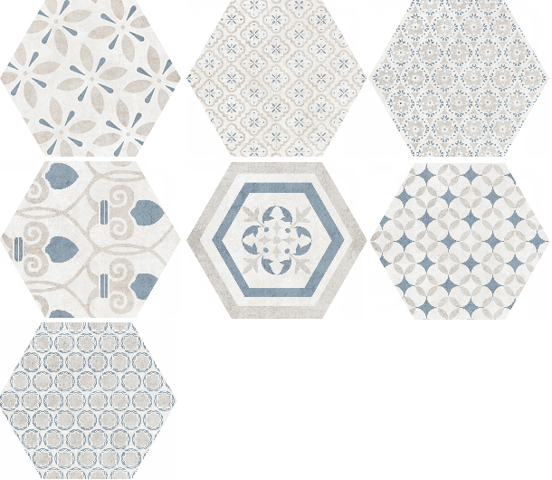 Atrium Hex Alpha Mix-Azul 25.8x29 Pamesa
