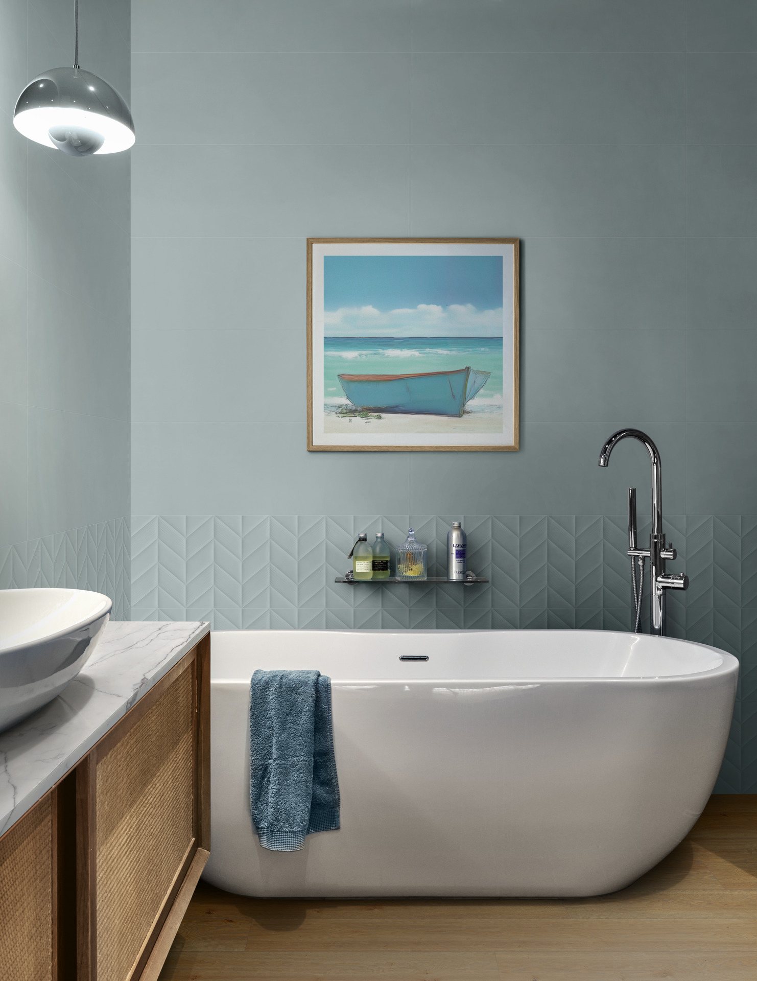 MP84 Flora Verde Struttura Spike 3D Rett 30x90 MARAZZI Italy