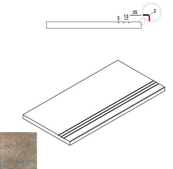 620090000269 EMERALD BORDO GRIP 30x60 Italon