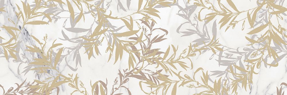 M8SY Allmarble Wall Statuario Satin Decoro Foliage 80x120 MARAZZI Italy