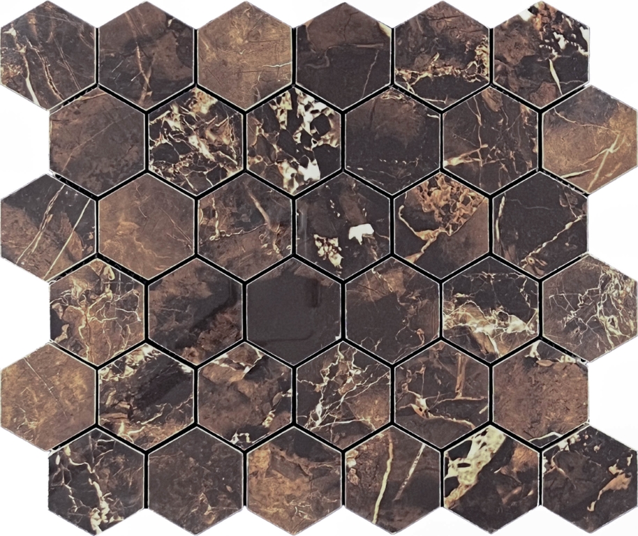 Mosaic Copper Slab Black 48 Hexagone 30.9x32.2 Velsaa