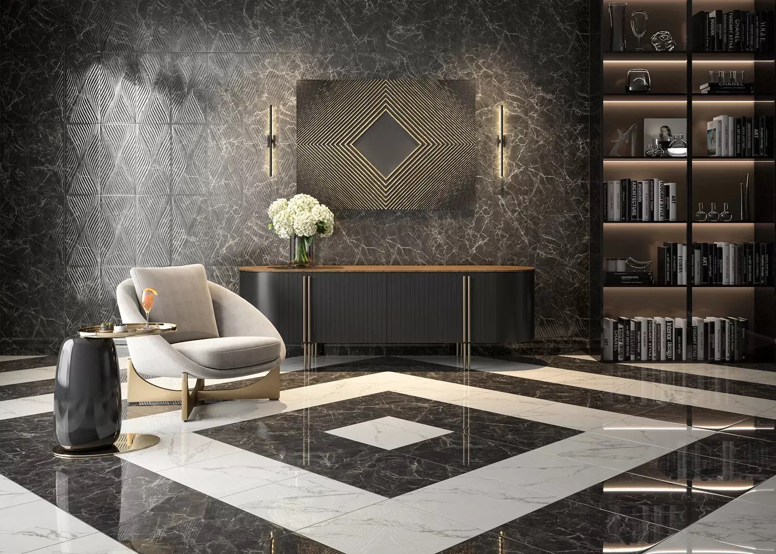 ID159 Декор Коррер наборный белый глянцевый 30x60x0,9 Kerama Marazzi фото 10