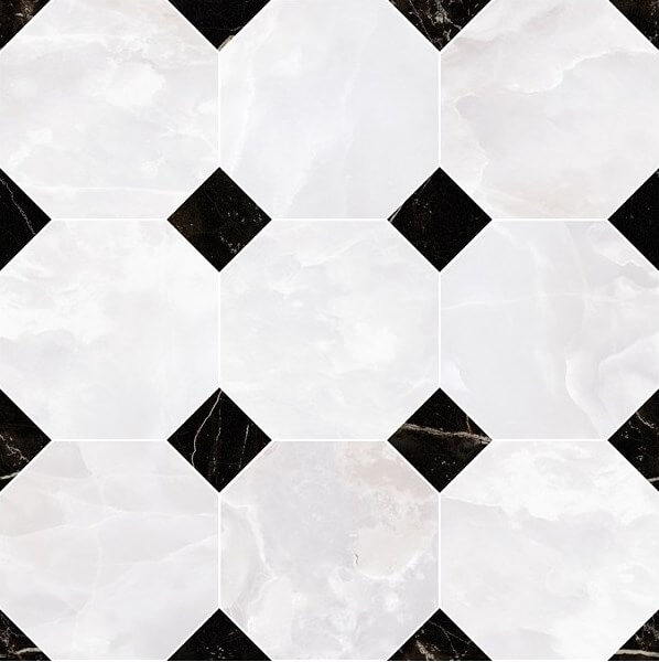 262610 MOSAICO OTTAGONO Onice Bianco 39x39 Versace (Gardenia Orchidea)