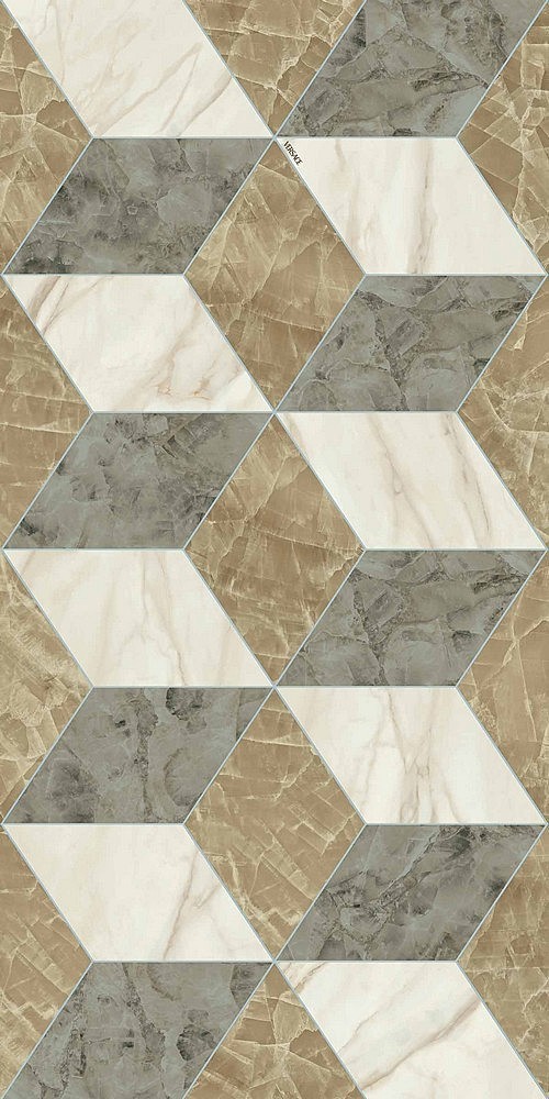 PF60014142 Tarsia Cubical Avorio Deco Lux 3D Rett 60x120 Versace (Gardenia Orchidea)