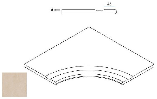 620090000394 Magnesio Bordo Svasato Angolare Round 30 60x60 Italon