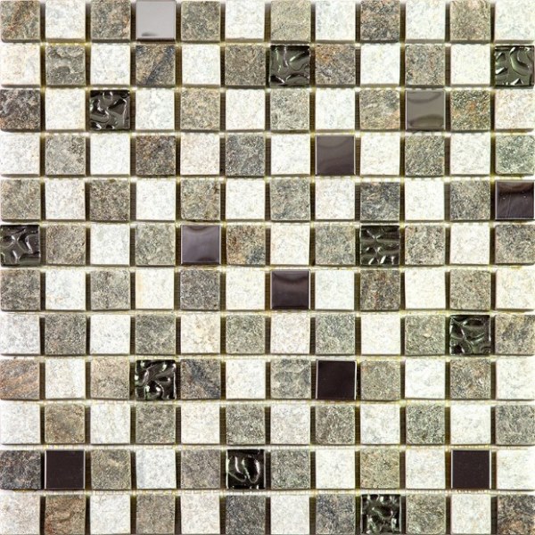 KBE-02 (KB11-E02) мозаика Стекло+Кварц+Металл 22х22 303x303 Natural