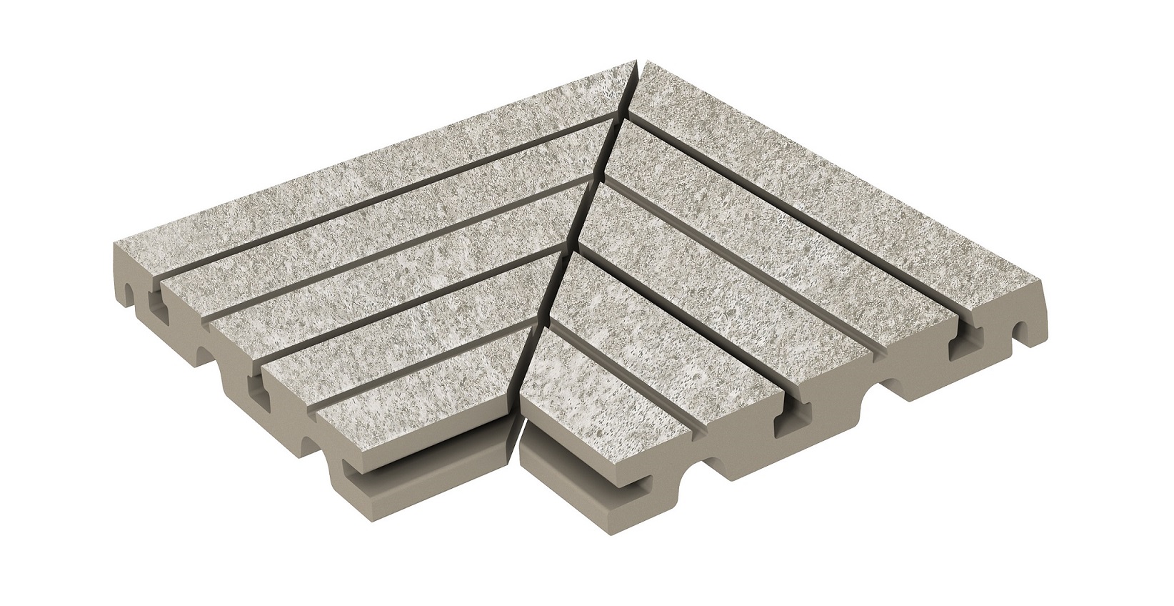 Решетка угол из 2х частей Urban 378 Silver R11/C 245х330х30 Kerastep