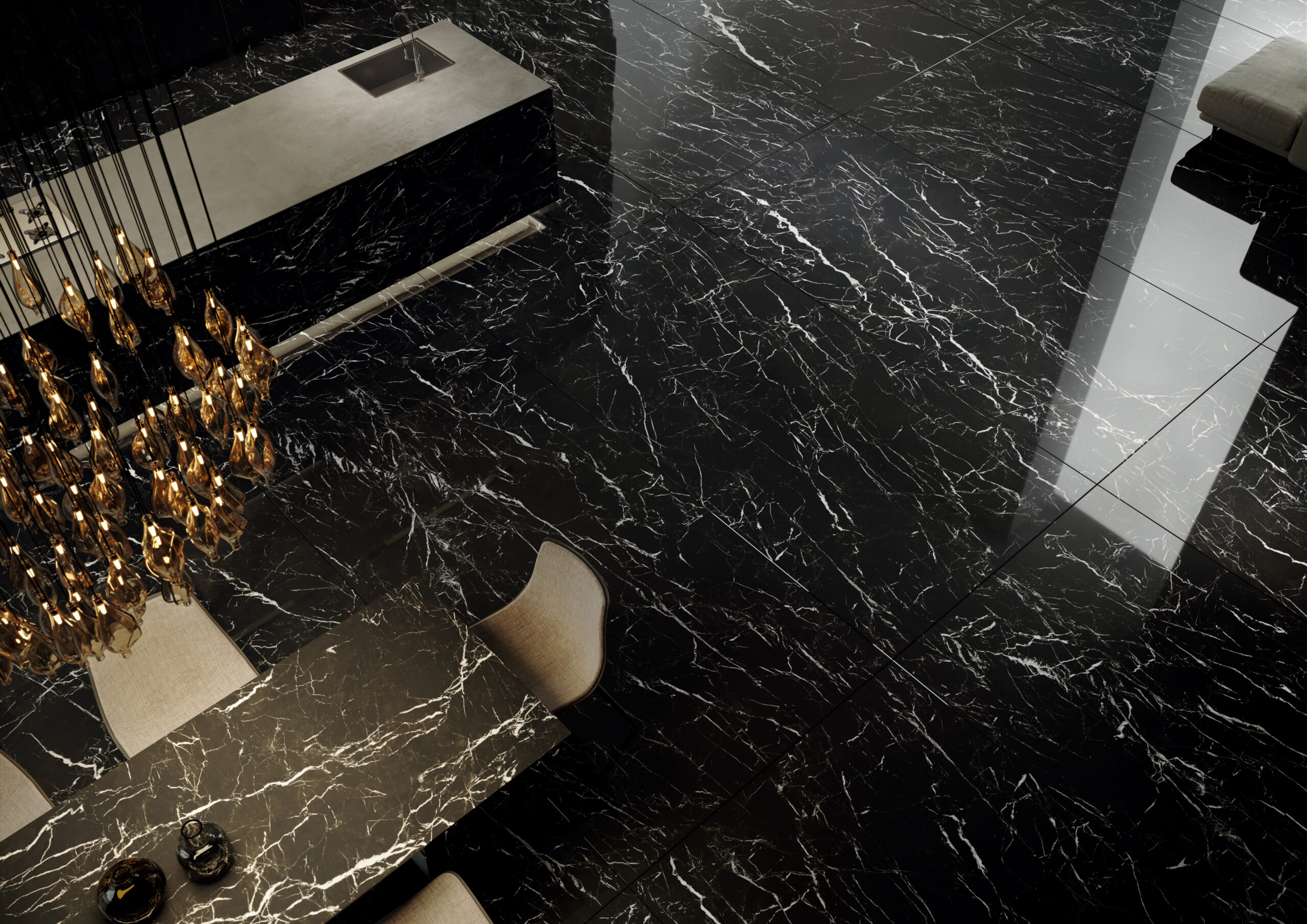 123040 Marquina Nero Lucidato Ret 60x120 Tagina Ceramiche