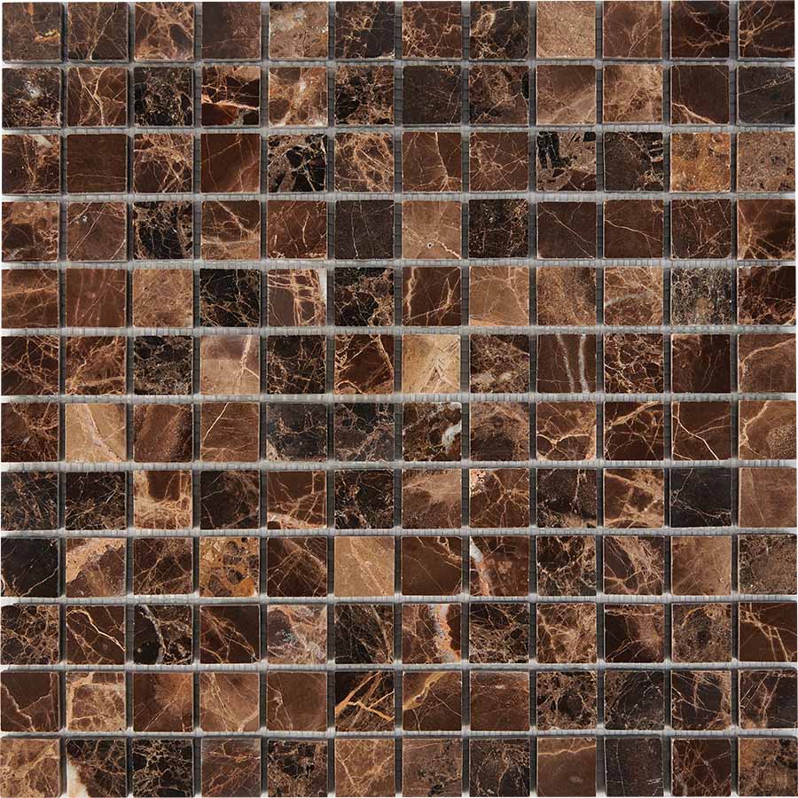 PIX217 Dark Emperador из мрамора полированная 23x23 305х305x6 Pixmosaic